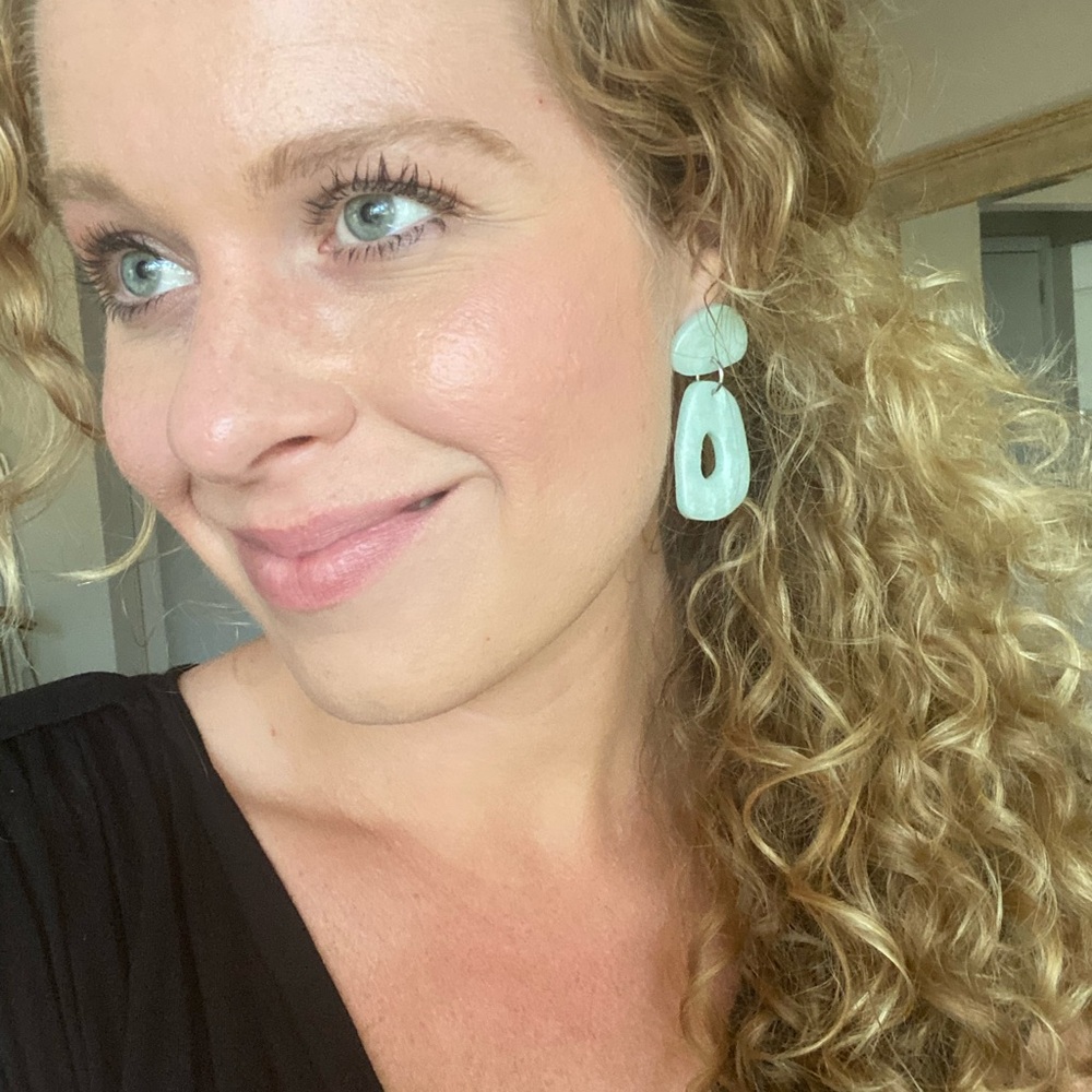 Sea glass color drop earrings